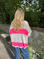 Winter White Striped Knit Pamela