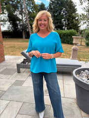 Blue Reverse Seam Knit Georgina