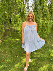 Denim Striped Sun Dress Danielle