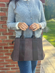 Chocolate Multi Fabric Handbag