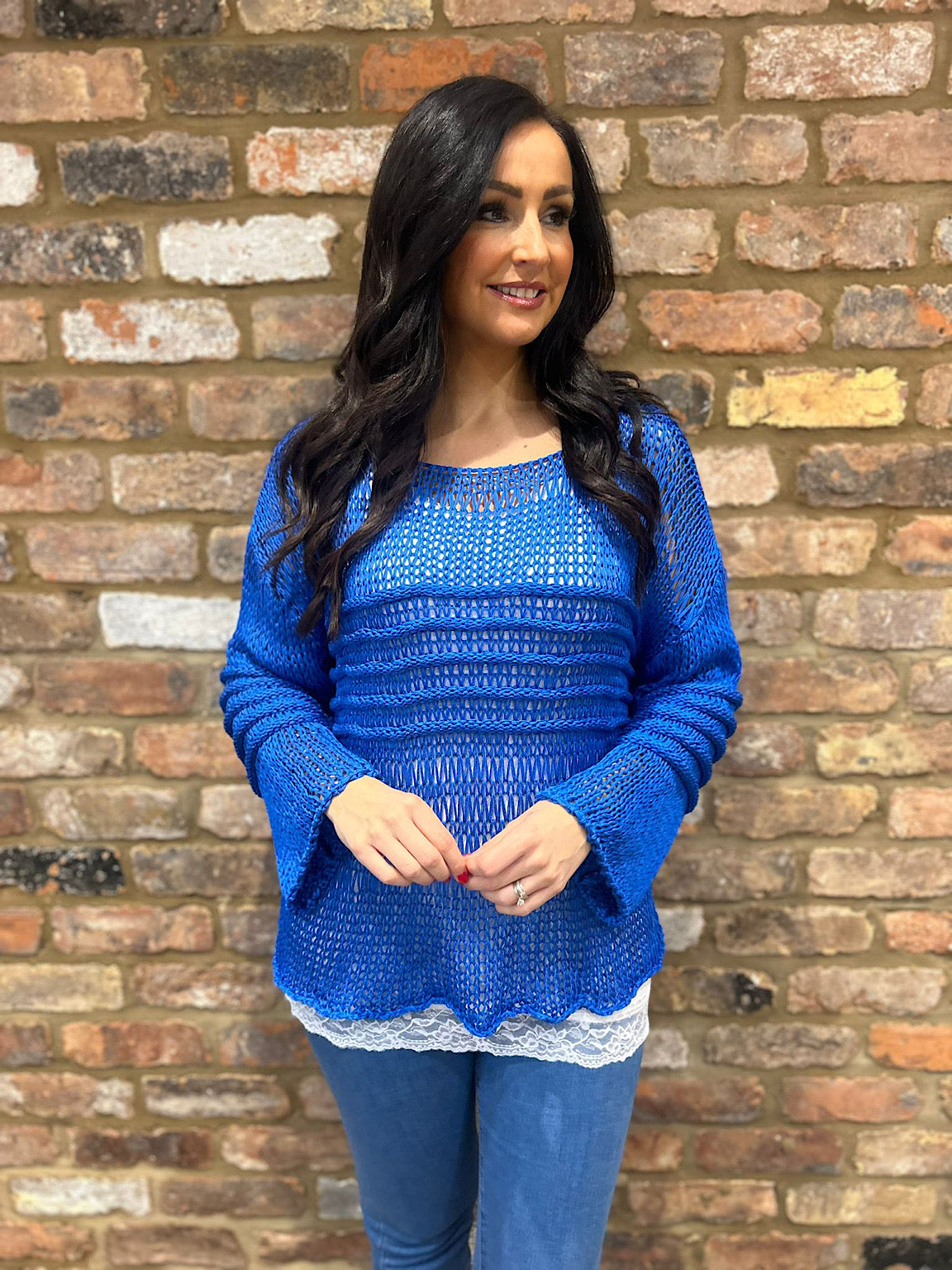 Royal blue on sale knit sweater