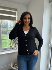 Black Soft Knit Cardigan Annalise
