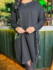 Sequin sweatshirt dress online