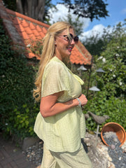 Lemon Embellished Pussy Bow Blouse Danica