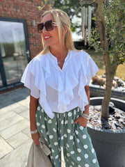 White Ruffle Top Mackenzie