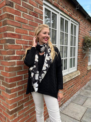 Black Tube Sleeve Knitted Jumper Ellie