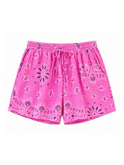 Candy Pink Paisley Bubble Cotton Shorts