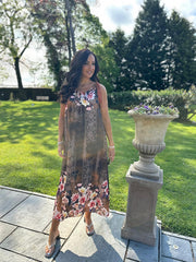 Chocolate Sparkle Bloom Maxi Dress Keeley