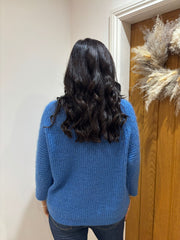 Blue V Neck Knit Hallie
