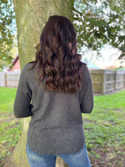 Charcoal Embellished Soft Knit Francine