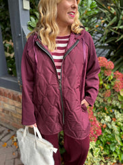 Wine Quilted Jacket Eden