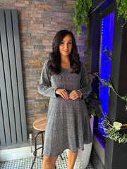 Silver Shimmer Diamante Dress Hazel