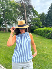 Blue Striped Sleeveless Top Tiana