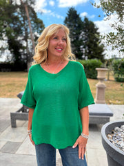 Green Reverse Seam Knit Georgina