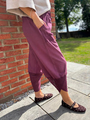 Grape Mesh Detail Barrel Leg Trousers Parker