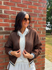 Chocolate Net Crochet Jacket Florence