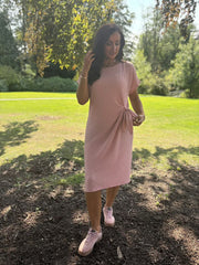 Pink Textured Tie Dress Corrina