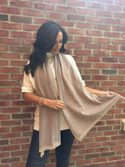 Mocha Cashmere Blend Shimmer Scarf