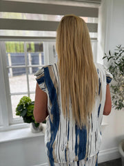 Navy Brushed Stripe Top Sadie