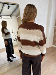 Chocolate Striped Knit Angelica