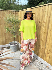 Lime Cotton Reverse Seam Knit Jo