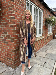 Green Brushstroke Shimmer Cardigan Freya