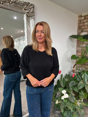 Black Back Detail Knit Top Billie