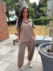 Mocha Stripe Leisure Set Billie