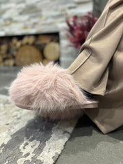 Pink Fluffy Mule Slippers