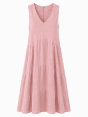 Pink Sleeveless Tiered Dress Harley