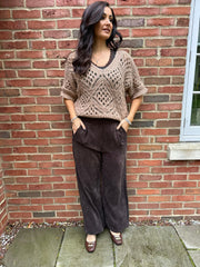 Mocha Cosy Diamond Knit Sofia