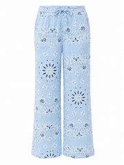 Denim Paisley Bubble Cotton Trousers Alina