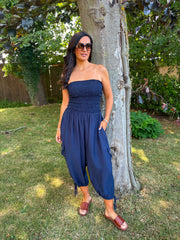 Navy Cargo Pocket Jumpsuit Verity