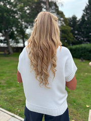 White Ribbed Detail Knit Petra