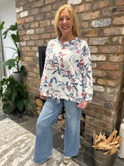 White Floral Vine Sweatshirt India