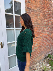 Forest Green Cosy Diamond Knit Sofia