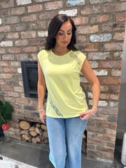 Lemon Lace Detail Top Amanda