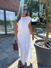 White Top & Skirt Set Daniella