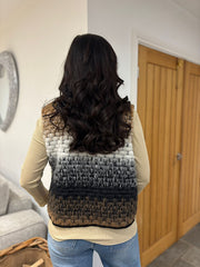 Chocolate Ombre Knitted Stripe Gilet