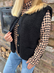 Black Sherpa Gilet Kiera