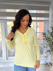 Lemon Ruffle Detail Top Jeanelle