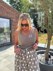 Mocha Polka Dot Trousers Reagan