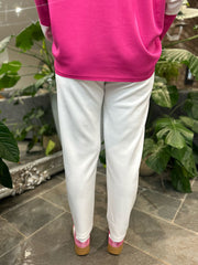 White Straight leg Comfort fit pull on Trousers