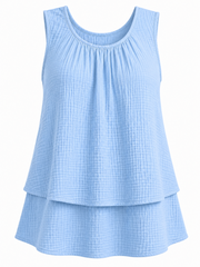 Blue Layered Bubble Cotton Vest Quinn