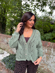 Sage Chunky Knit Cardi Gail