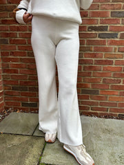 Winter White Drawstring Knitted Trousers Ophelia