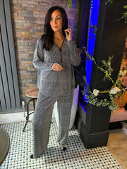 Silver Diamante Shimmer Trousers Hazel