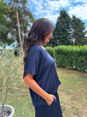 Navy Shimmer Tee Aubrey