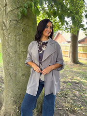 Grey Tie Waist Jacket Charlotte