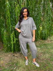 Mocha Crochet Hooded Top Clarice